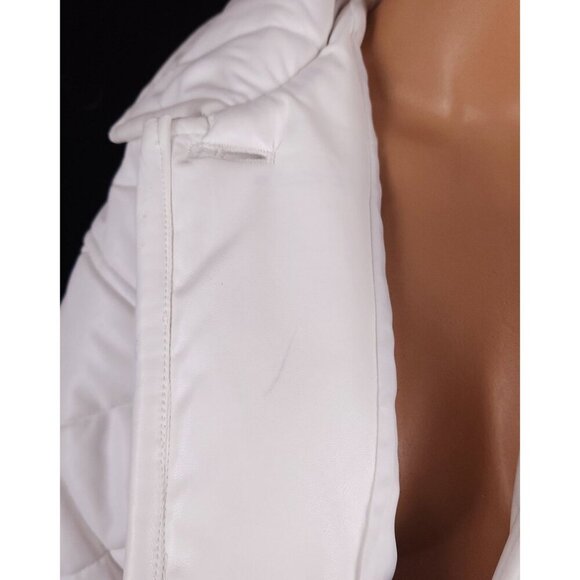 Stand Studio Faux-Leather Jacinda Puffy Jacket Size 34 US 2 XS Womens White $430 - Picture 8 of 15